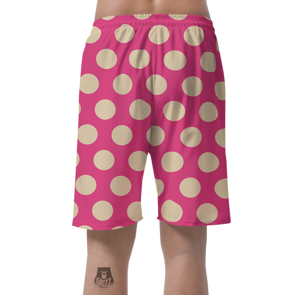 Pink Polka Dot Men's Shorts-grizzshop