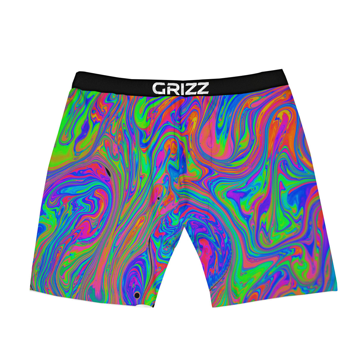 Pink Psychedelic Trippy Neon Green Print Boxer Briefs-grizzshop