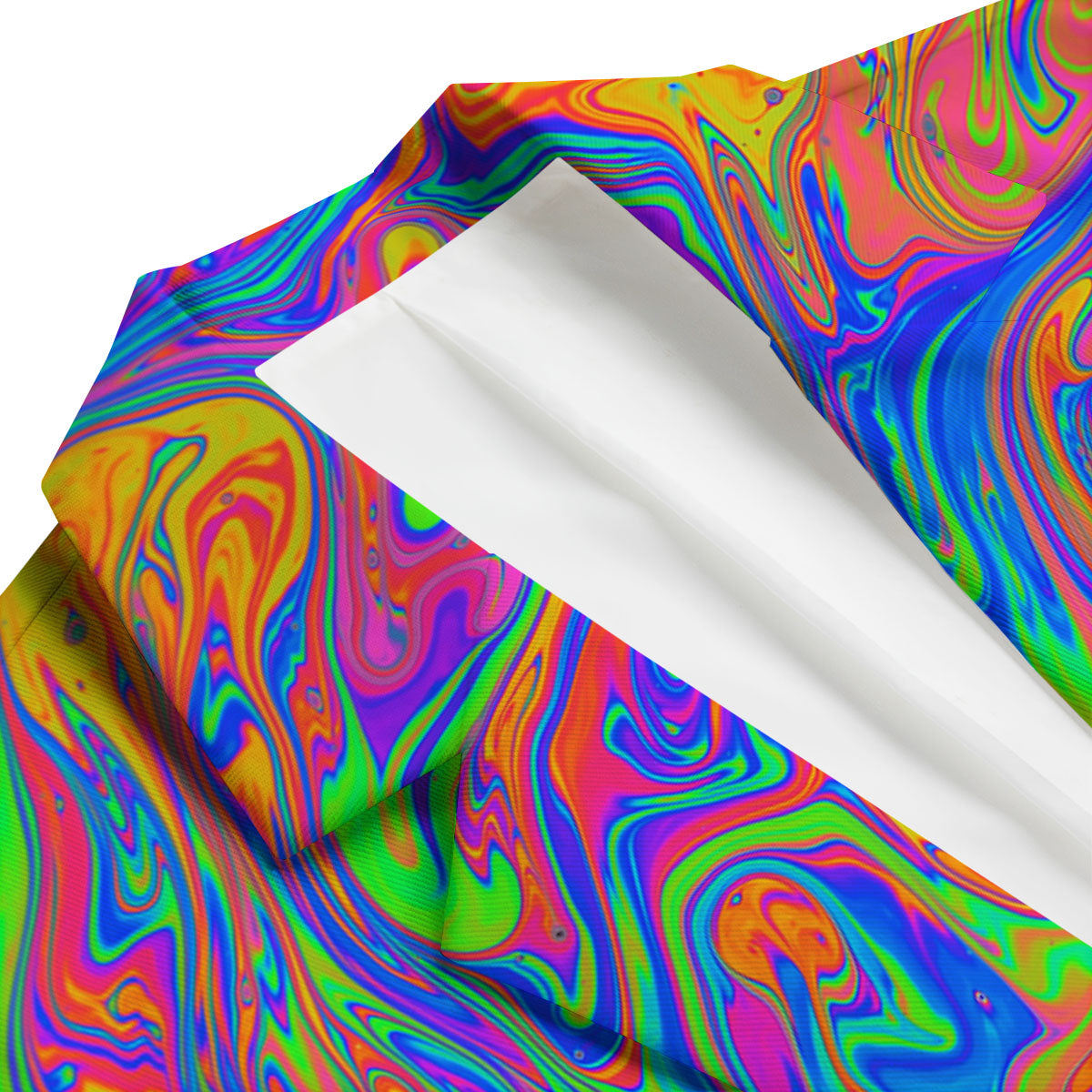 Pink Psychedelic Trippy Neon Green Print Men's Blazer-grizzshop