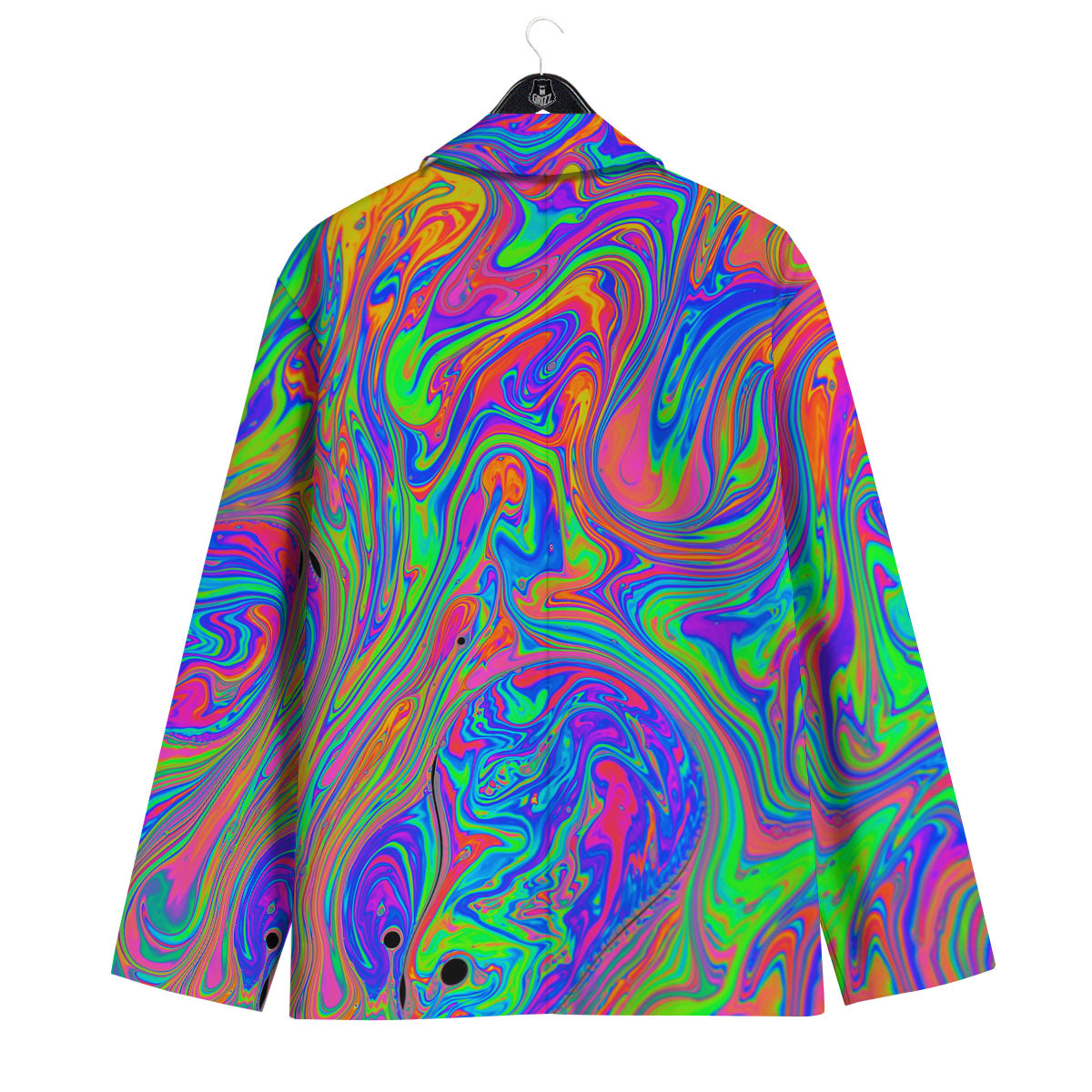 Pink Psychedelic Trippy Neon Green Print Men's Sport Coat-grizzshop