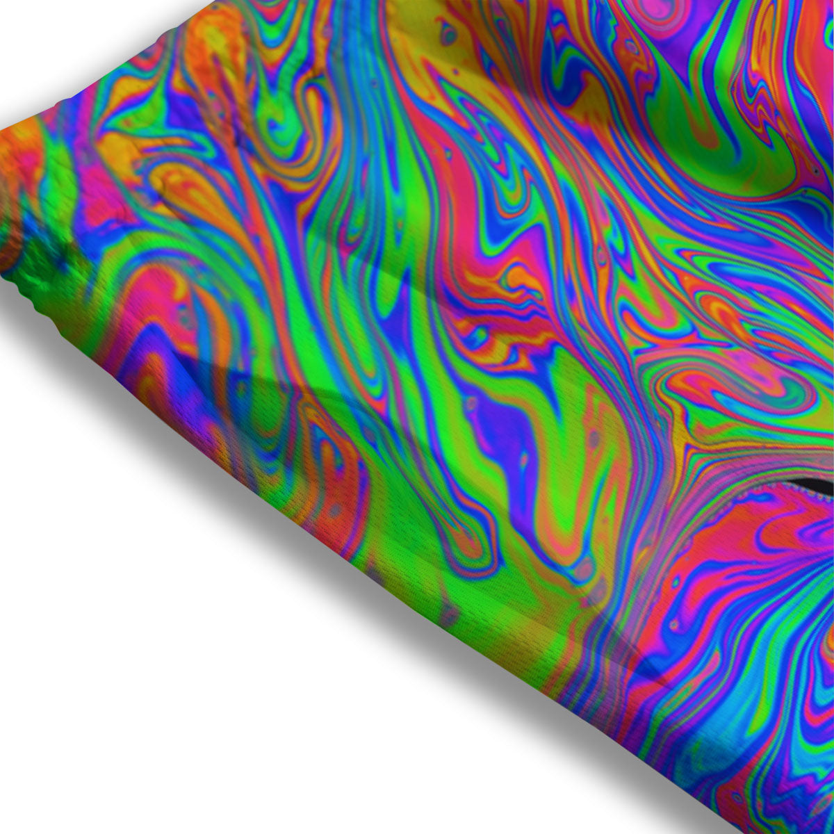 Pink Psychedelic Trippy Neon Green Print Mesh Shorts