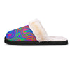 Pink Psychedelic Trippy Neon Green Print Slippers-grizzshop