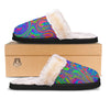 Pink Psychedelic Trippy Neon Green Print Slippers-grizzshop