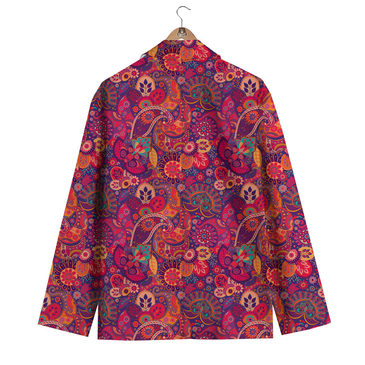 Pink Purple Paisley Men's Blazer-grizzshop