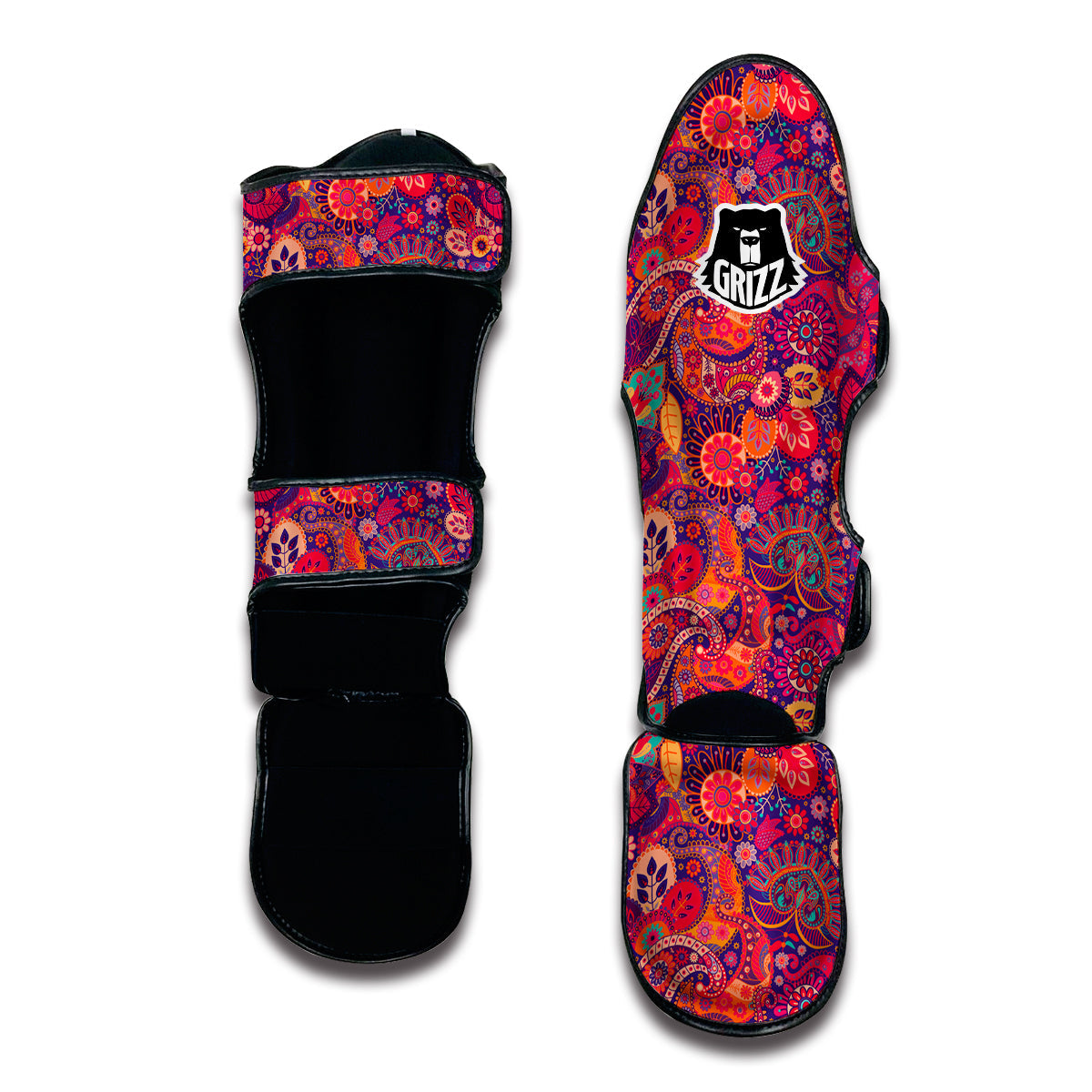 Pink Purple Paisley Muay Thai Shin Guards-grizzshop