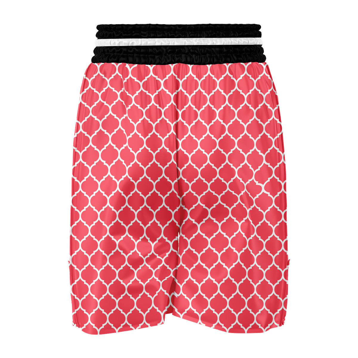 Pink Quatrefoil Print Pattern Boxing Shorts-grizzshop