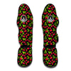 Pink Raspberry With Leaf Print Pattern Muay Thai Shin Guards-grizzshop