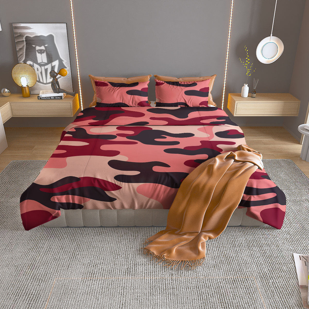 Pattern Waffle Print Duvet Cover Bedding Set