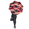 Pink Red And Black Camouflage Print Umbrella-grizzshop