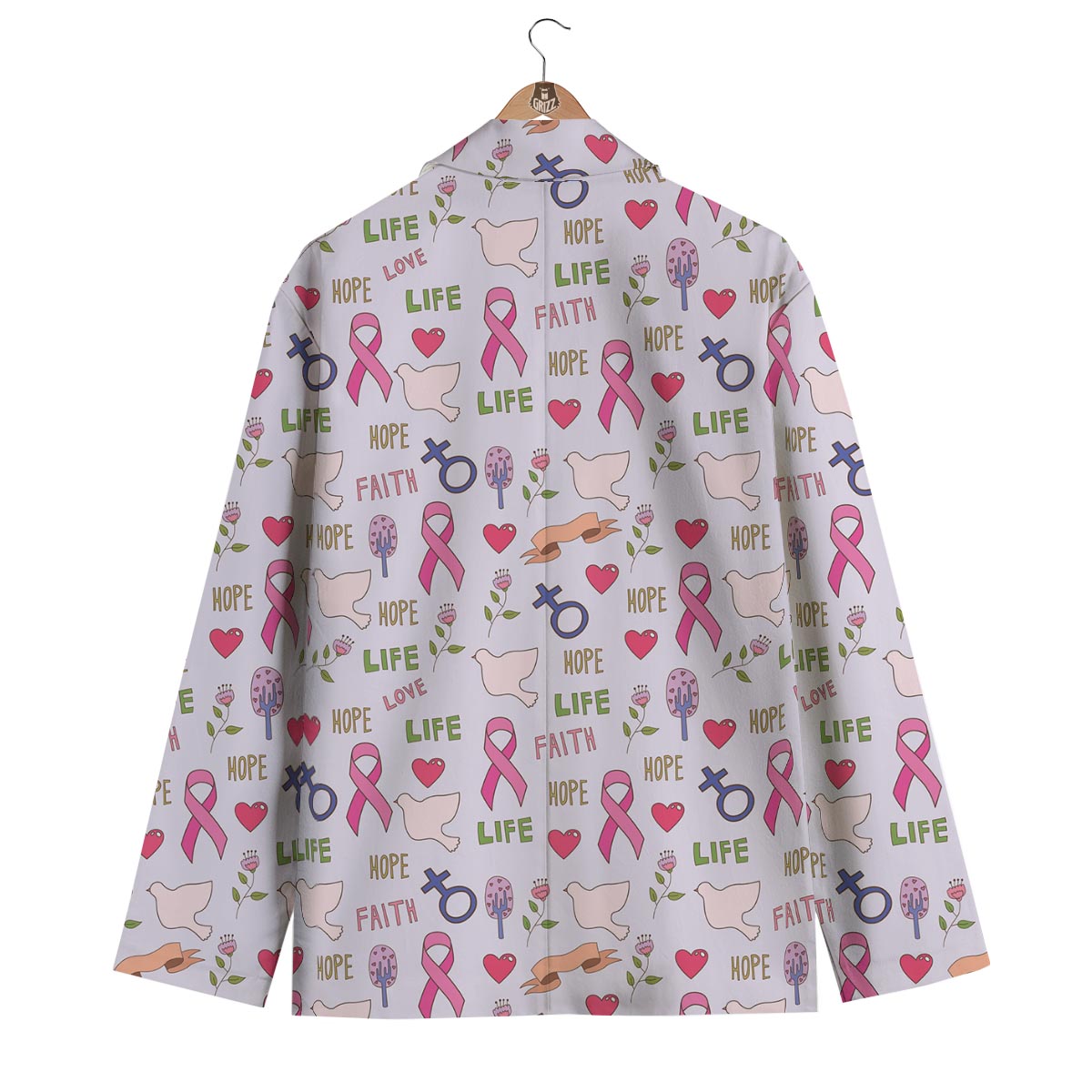Pink Ribbon Breast Cancer Awareness Pattern Print Men's Blazer-grizzshop
