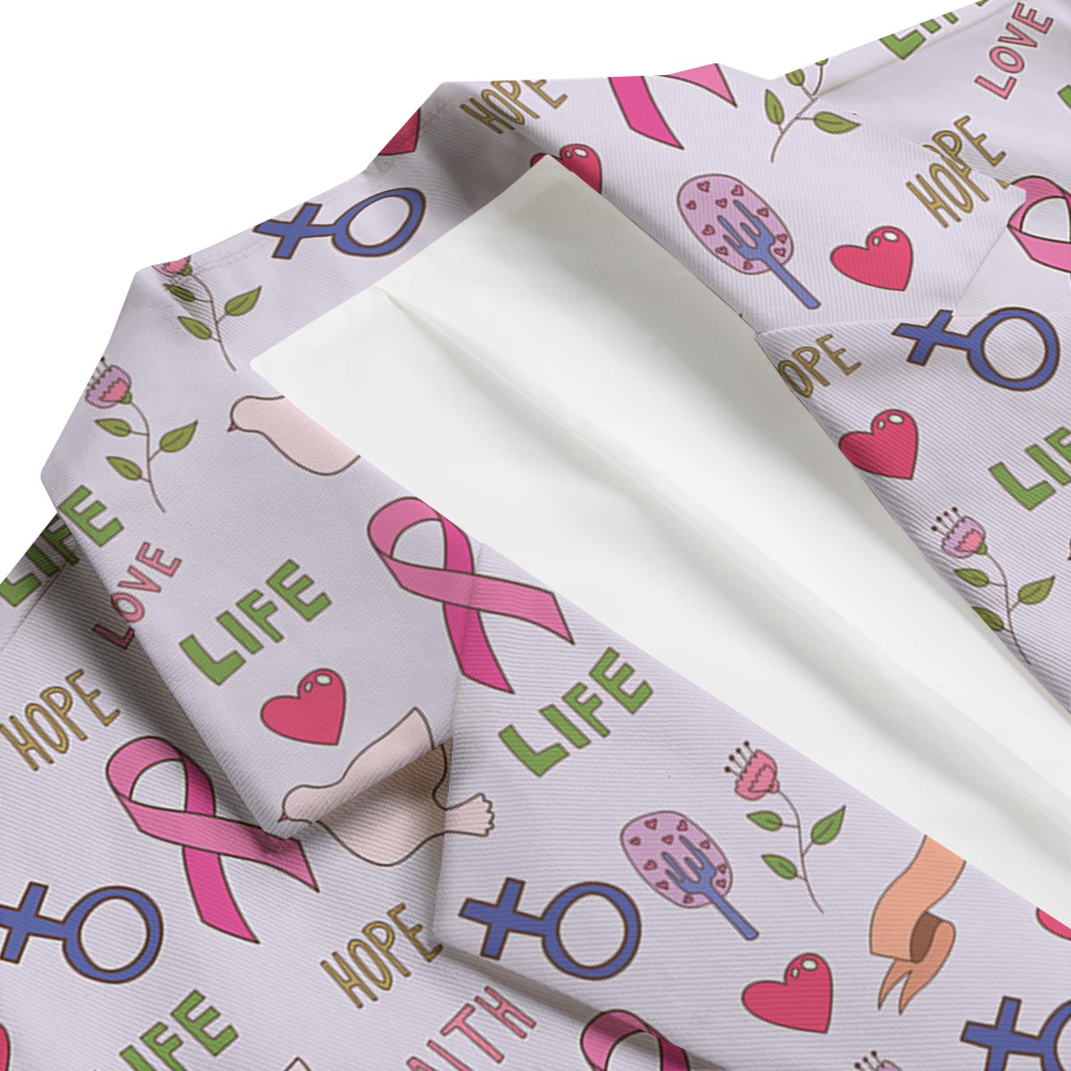 Pink Ribbon Breast Cancer Awareness Pattern Print Men's Blazer-grizzshop