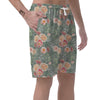Pink Rose And Peony Floral Men's Shorts-grizzshop