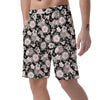 Pink Rose Floral Pattern Print Men's Shorts-grizzshop