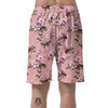 Pink Rose Floral Print Men's Shorts-grizzshop