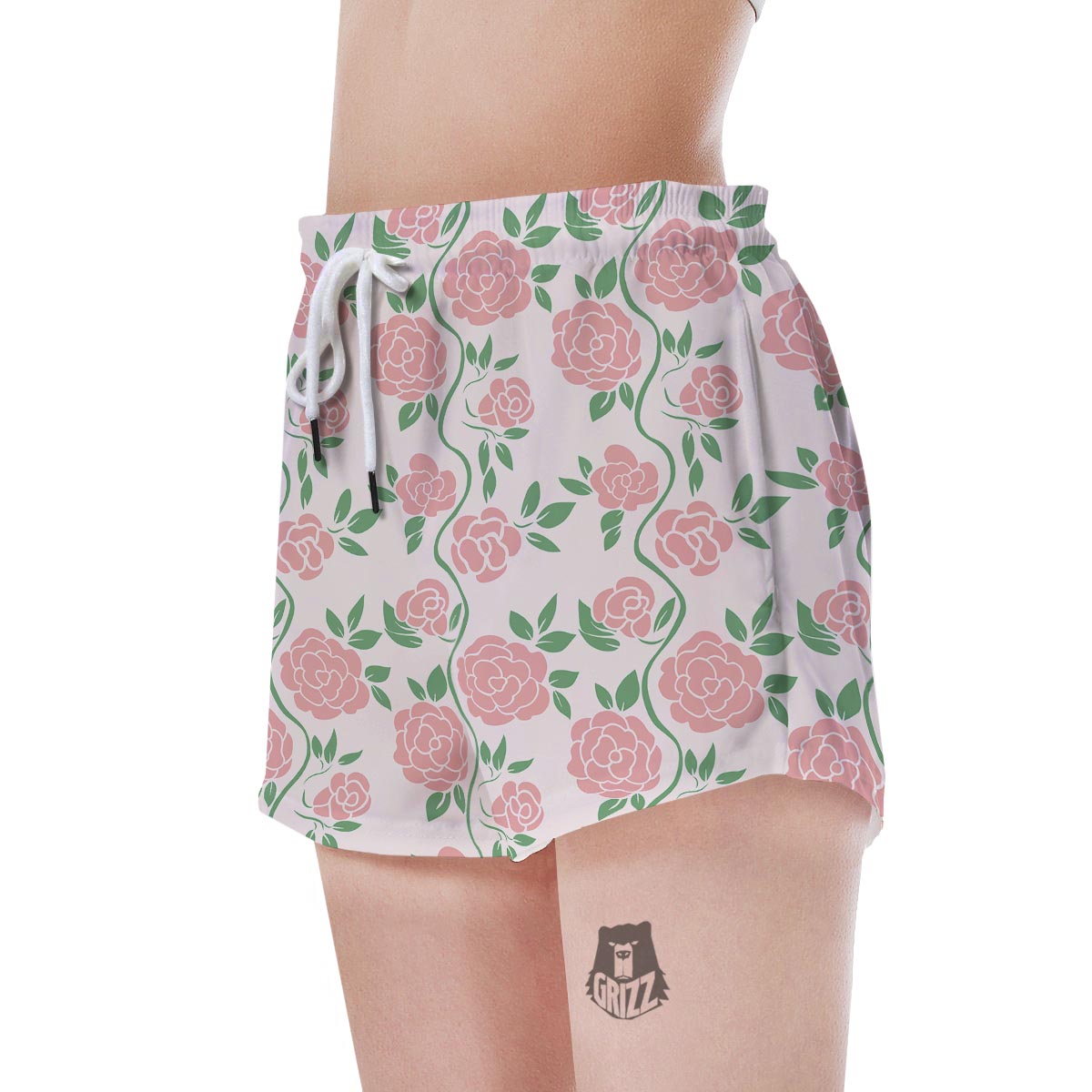 Pink Rose Flower Women's Shorts-grizzshop
