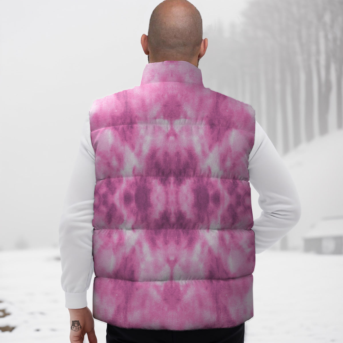 Pink Rose Hedgehogs Down Vest-grizzshop