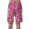 Pink Snakeskin Print Men's Shorts-grizzshop