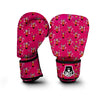 Pink Star Scooter Print Pattern Boxing Gloves-grizzshop