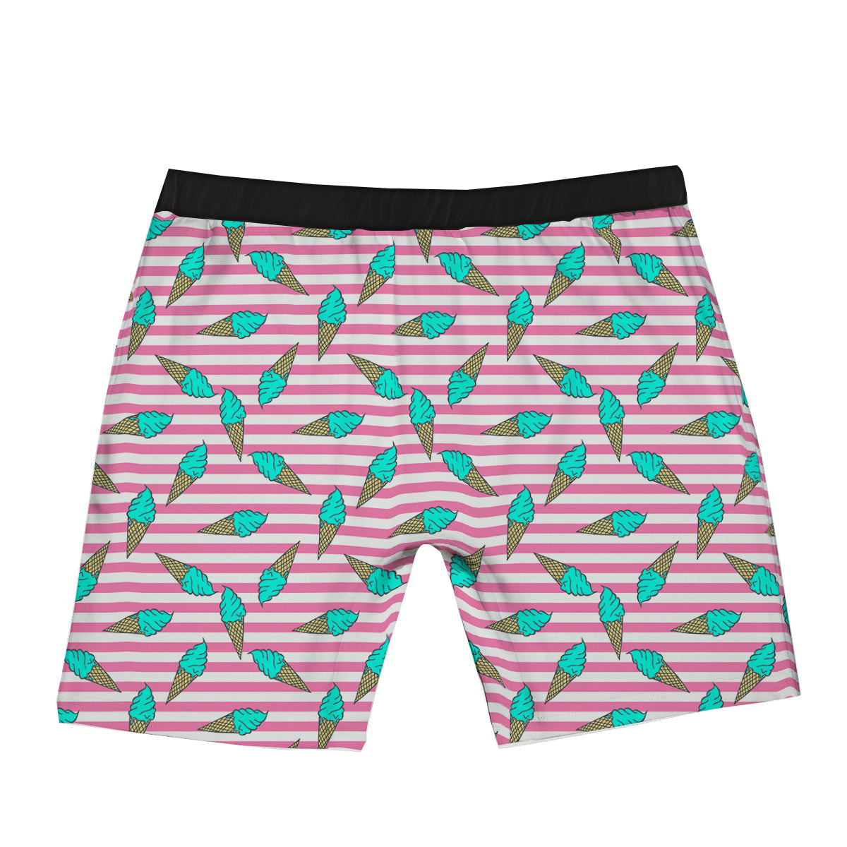 Pink Striped Ice Creams Print Pattern Boxer Briefs-grizzshop