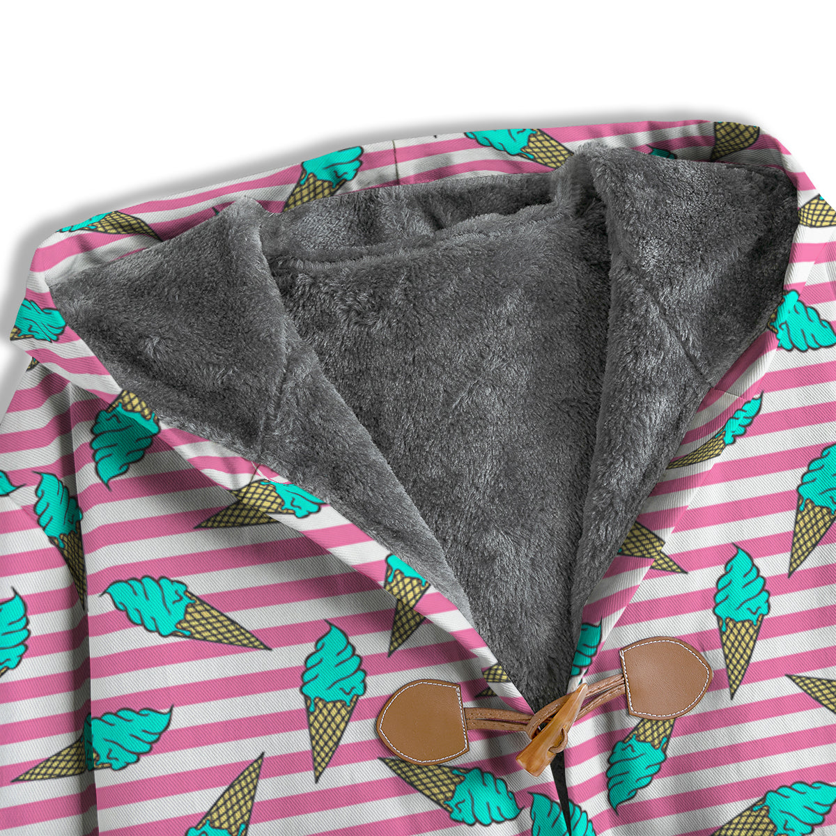 Pink Striped Ice Creams Print Pattern Men's Windbreaker Jacket-grizzshop