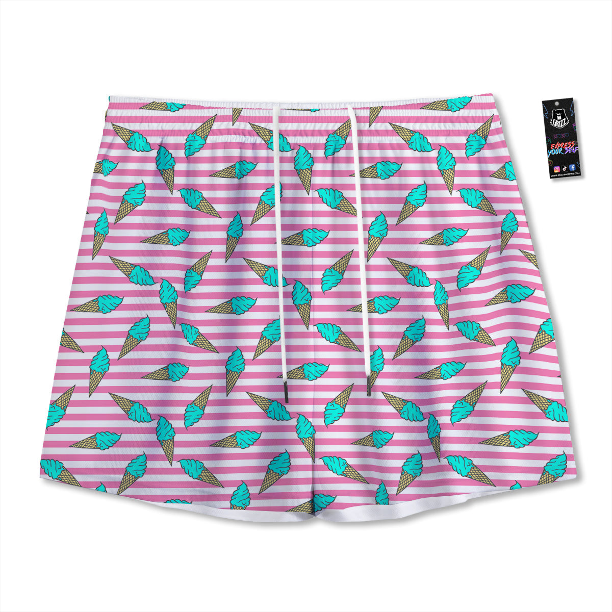 Playing Cards Four Kings Print Mesh Shorts