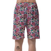 Pink Sugar Skull Floral Men's Shorts-grizzshop