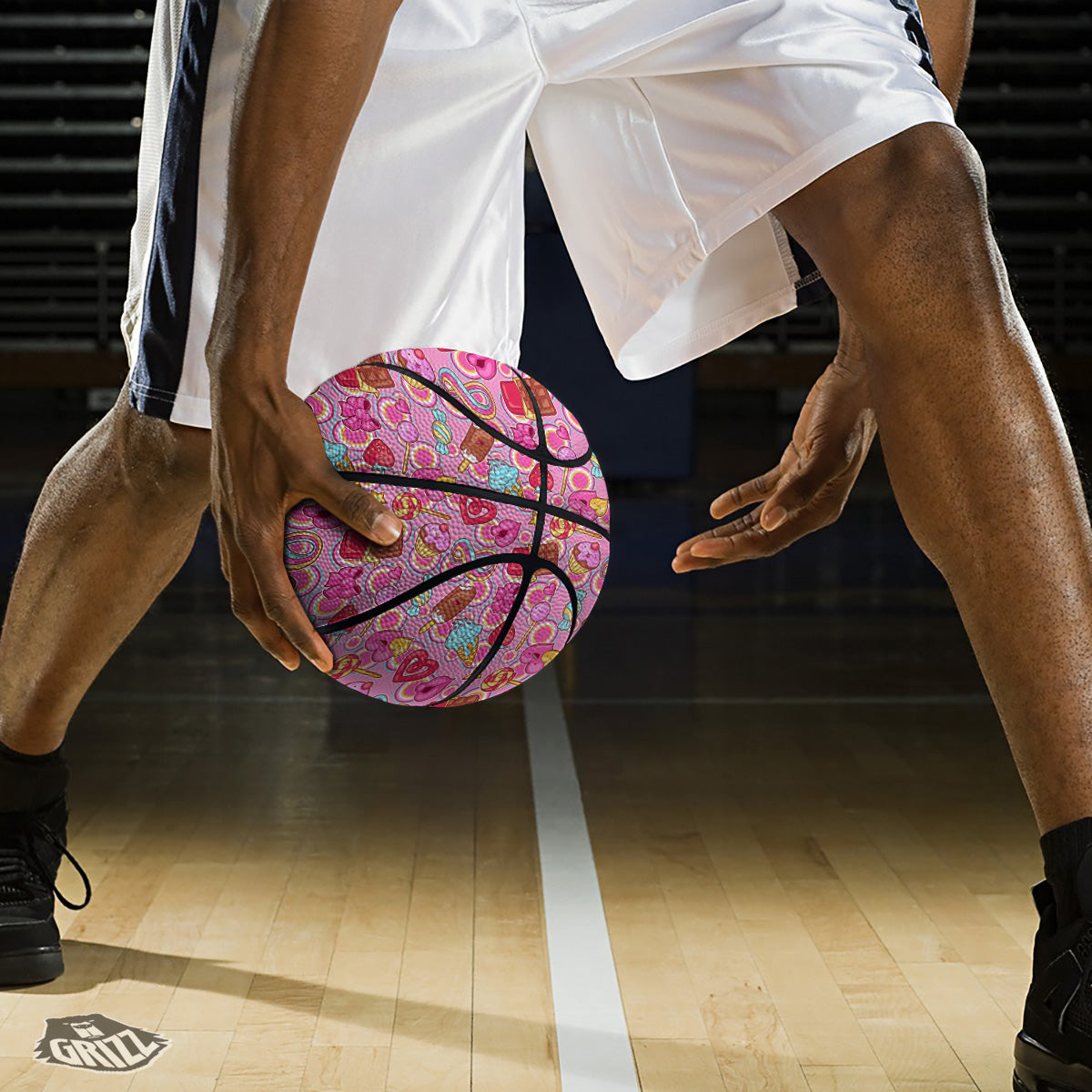 Pink Sweet Candy Print Pattern Basketball-grizzshop