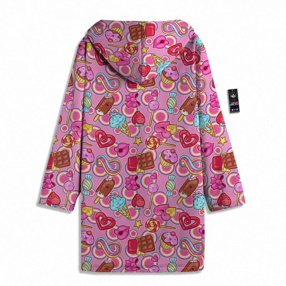 Pink Sweet Candy Print Pattern Men's Windbreaker Jacket-grizzshop