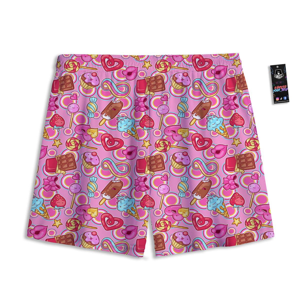 Portrait Fox Print Mesh Shorts