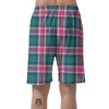 Pink Teal Plaid Tartan Men's Shorts-grizzshop