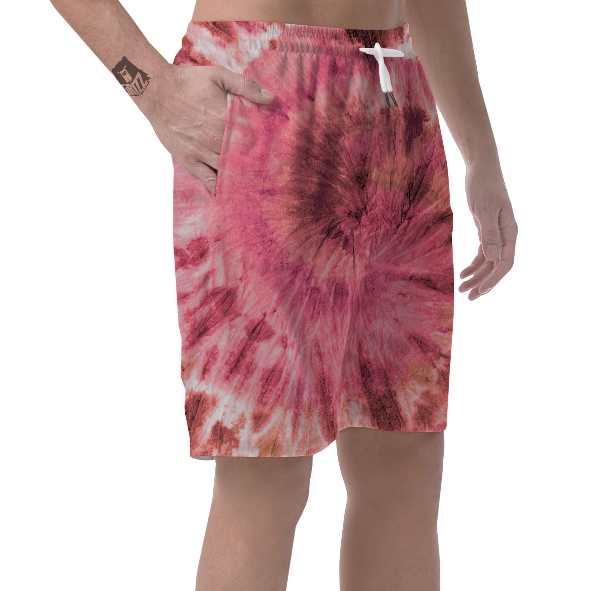 Pink Tie Dye Print Men's Shorts-grizzshop