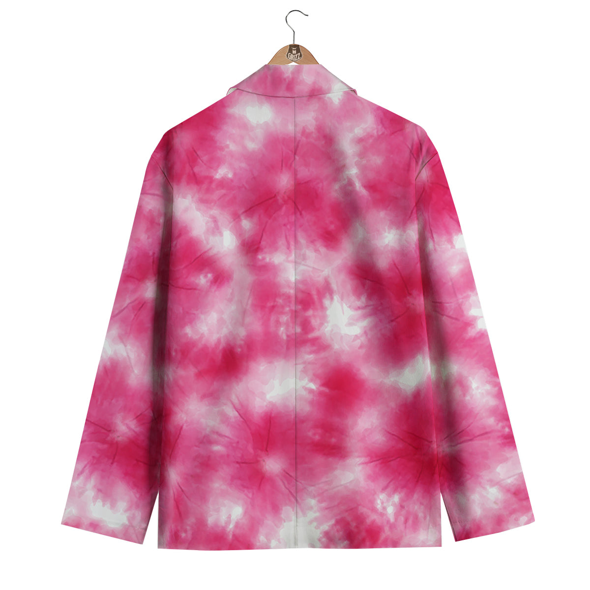Pink Tie Dye Shibori Men's Blazer-grizzshop