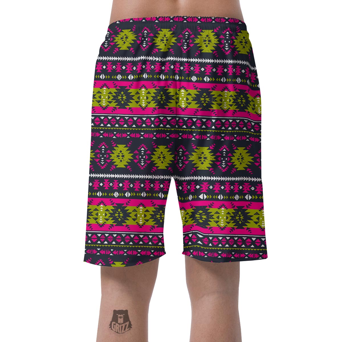 Pink Tribal Aztec Grunge Men's Shorts-grizzshop