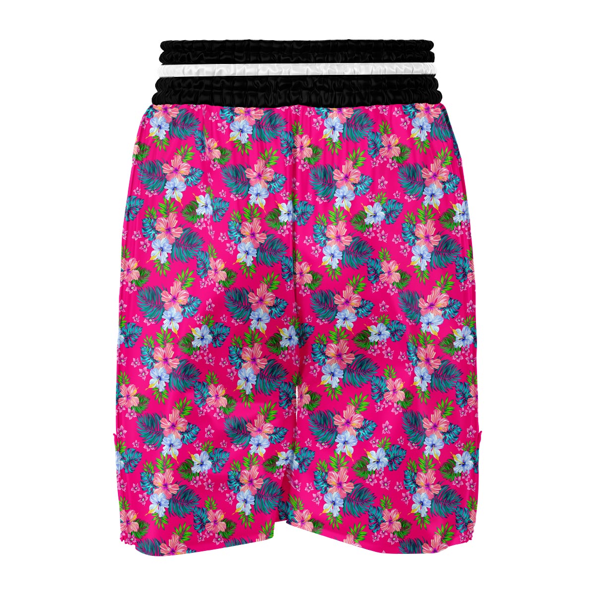 Pink Tropical Hibiscus Boxing Shorts-grizzshop