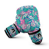 Pink Tropical Palm Leaves Hawaiian Pattern Print Boxing Gloves-grizzshop