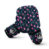 Pink Tulip And Black Print Pattern Boxing Gloves-grizzshop