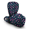 Pink Tulip And Black Print Pattern Boxing Gloves-grizzshop