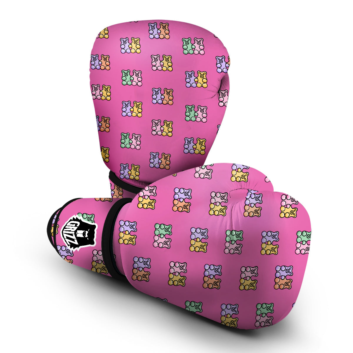 Pink Twins Gummy Bear Print Pattern Boxing Gloves-grizzshop