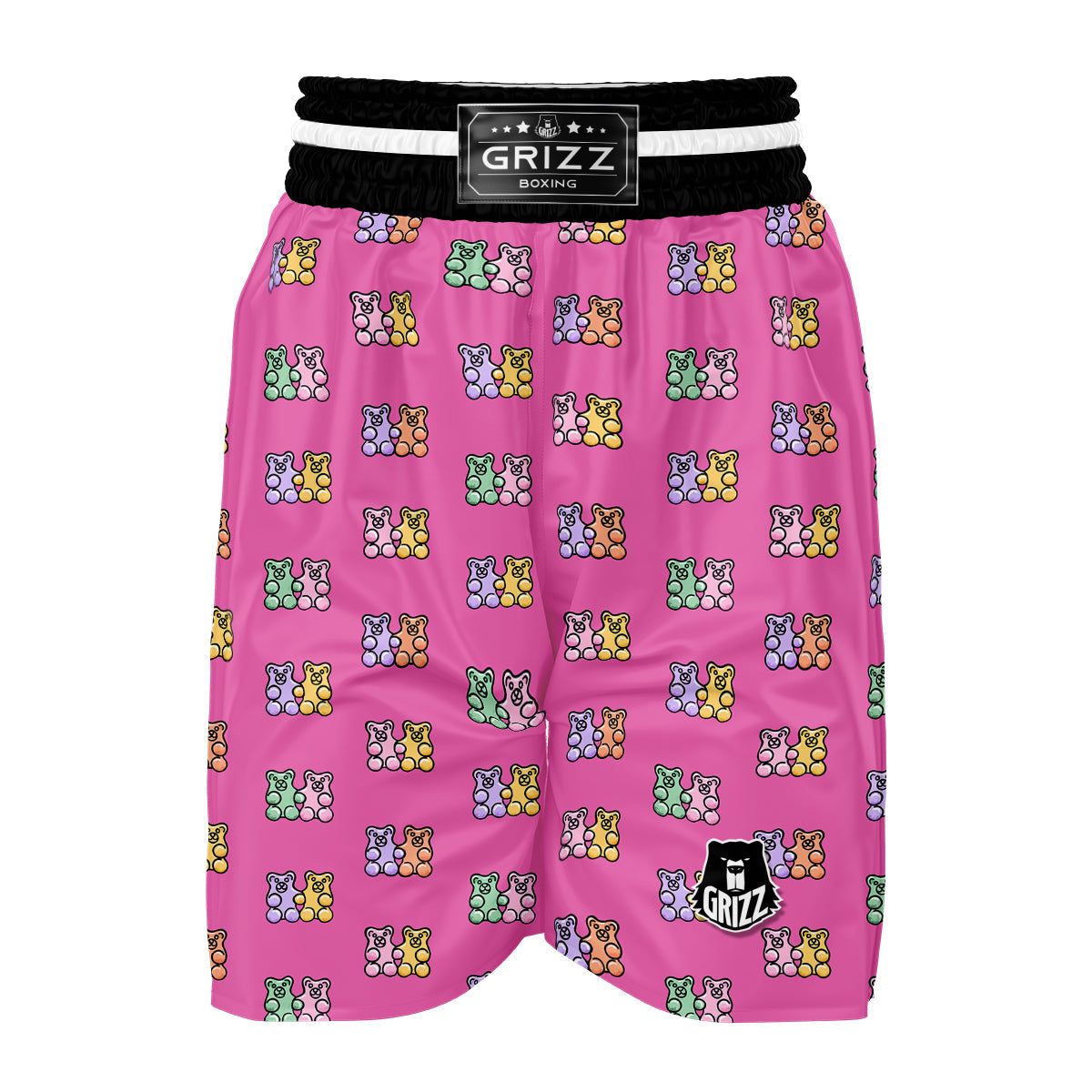 Pink Twins Gummy Bear Print Pattern Boxing Shorts-grizzshop