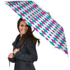 Pink White And Green Argyle Print Pattern Umbrella-grizzshop