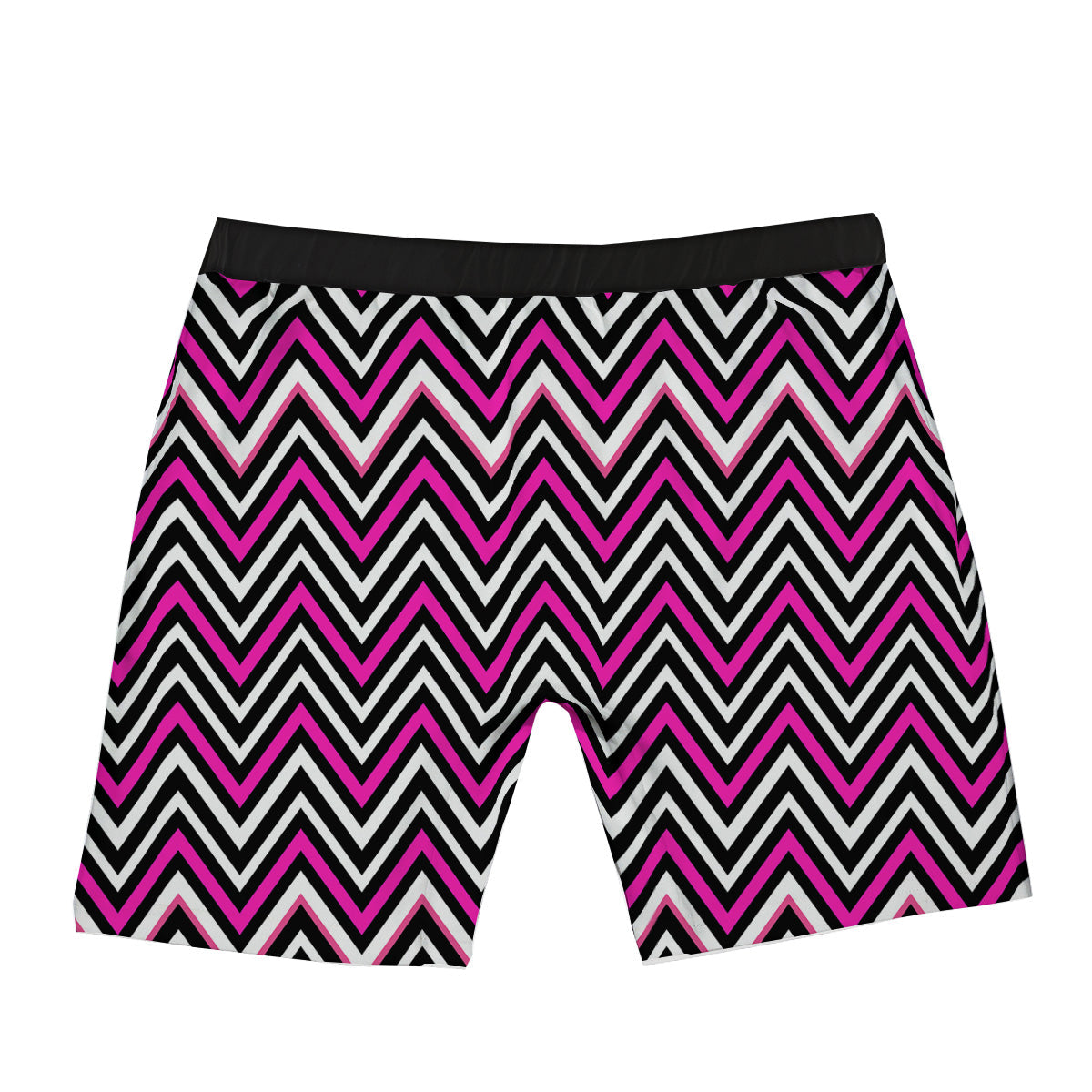 Pink White Black Zigzag Print Pattern Boxer Briefs-grizzshop