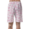 Pink White Cow Print Men's Shorts-grizzshop