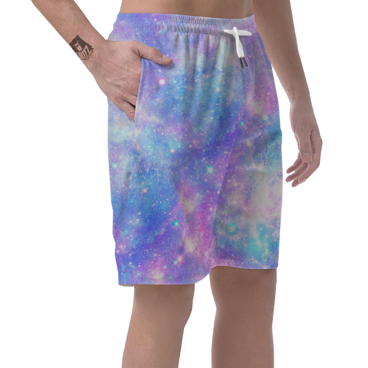 Pink and Blue Galaxy Space Men's Shorts-grizzshop