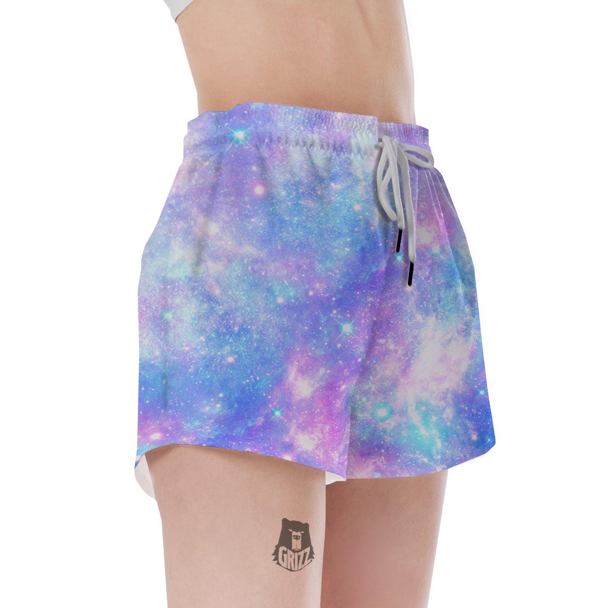 Pink and Blue Galaxy Space Women's Shorts-grizzshop
