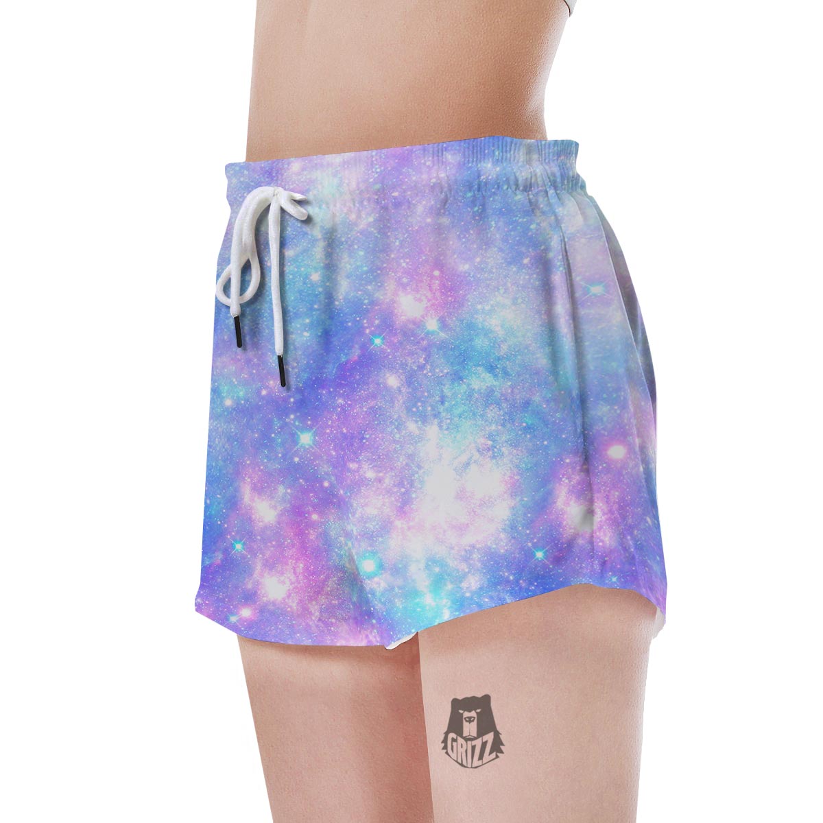 Pink and Blue Galaxy Space Women's Shorts-grizzshop