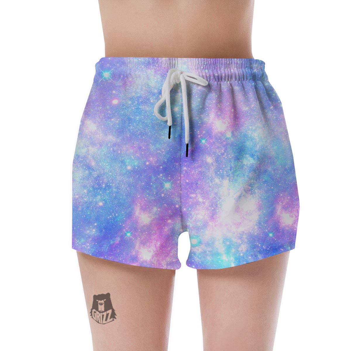 Pink and Blue Galaxy Space Women's Shorts-grizzshop