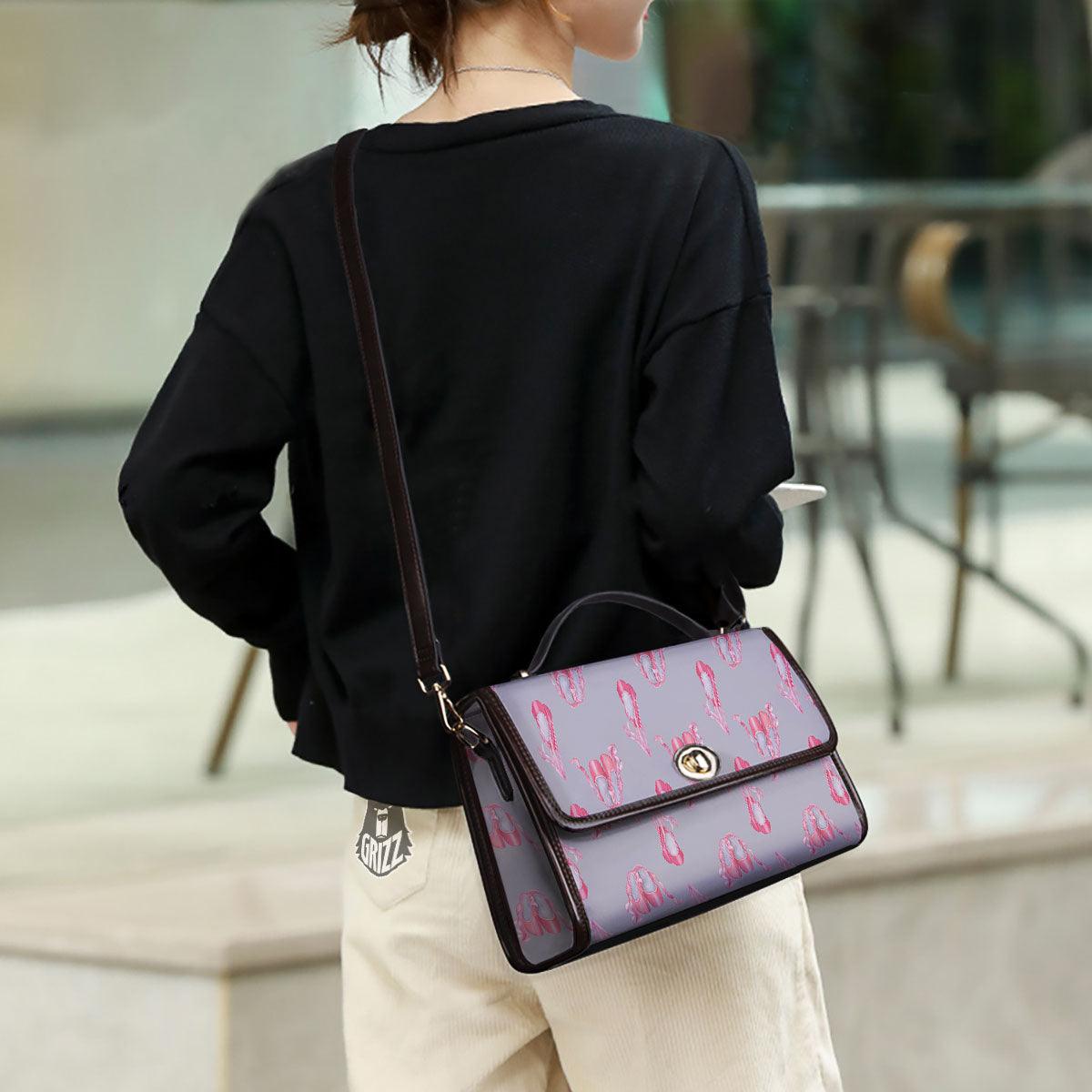 Pink Ballet Shoes Print Pattern Women's Satchel Bag