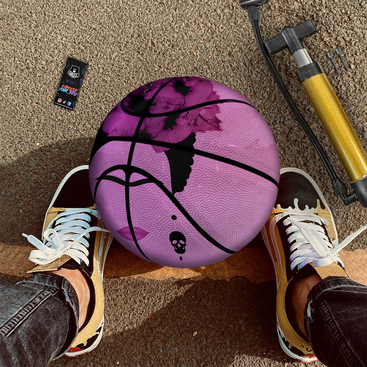 Polka Dot White And Pink Print Pattern Basketball