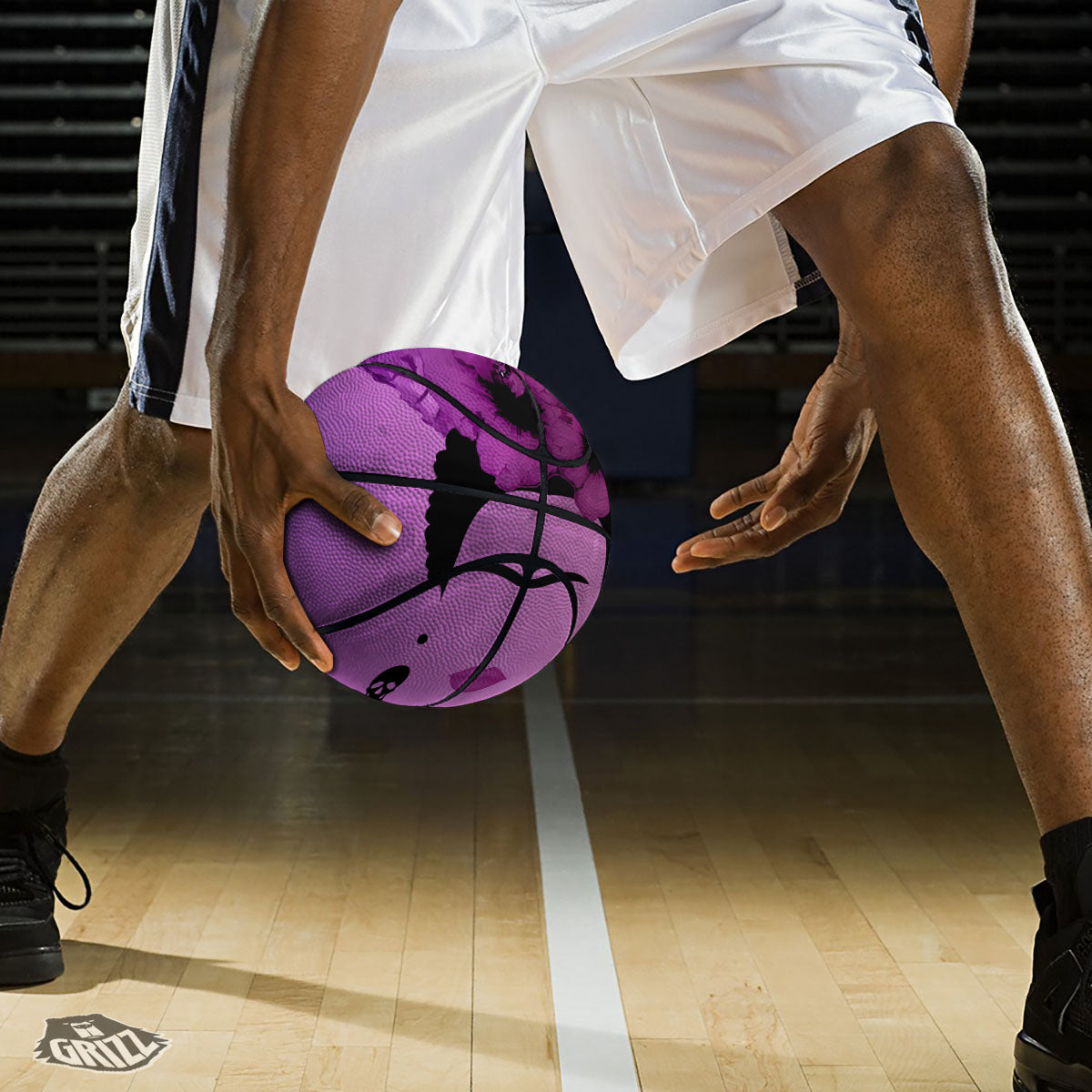 Polka Dot White And Pink Print Pattern Basketball