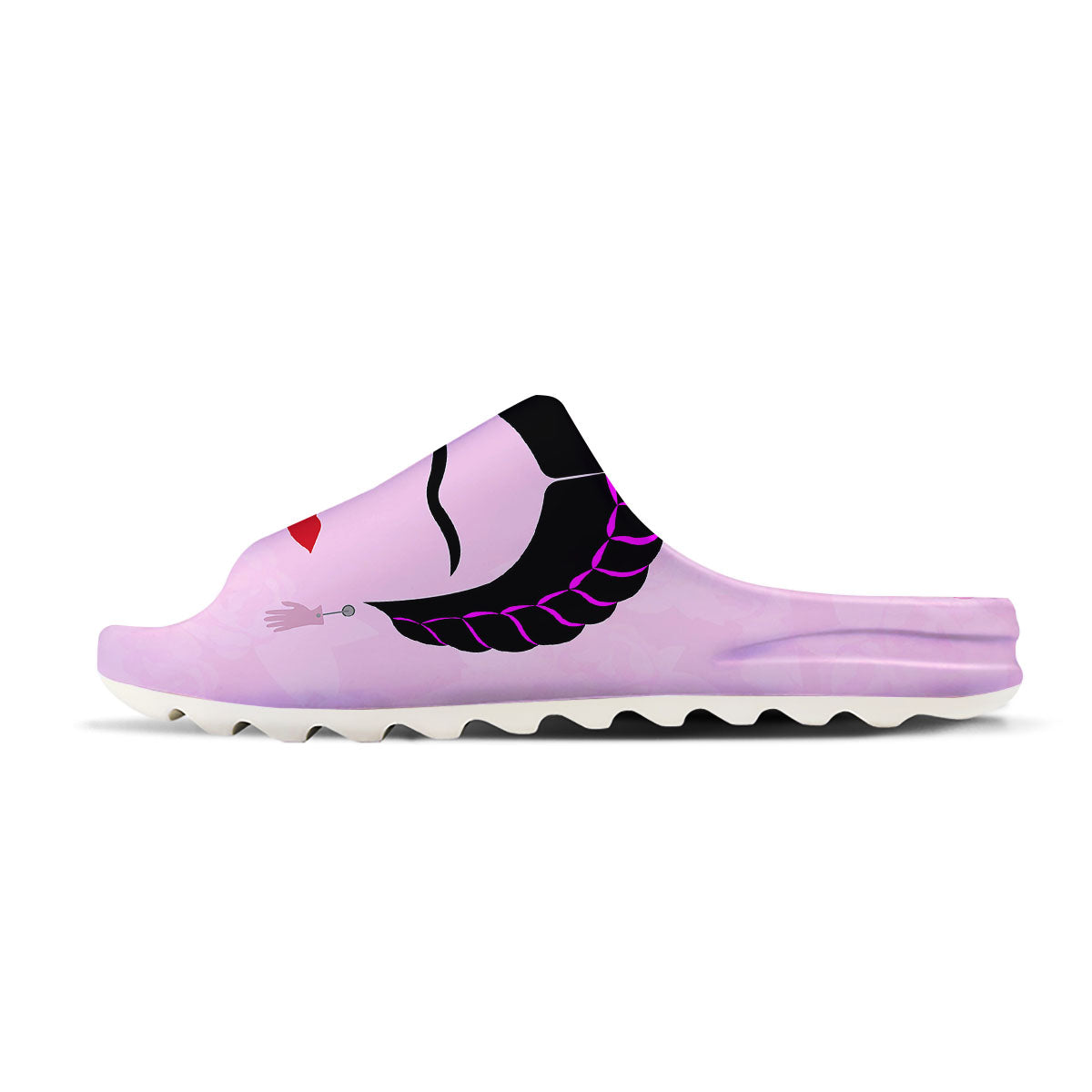 Pink Flower And Frida Kahlo Print Sandals-grizzshop